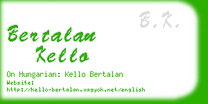 bertalan kello business card